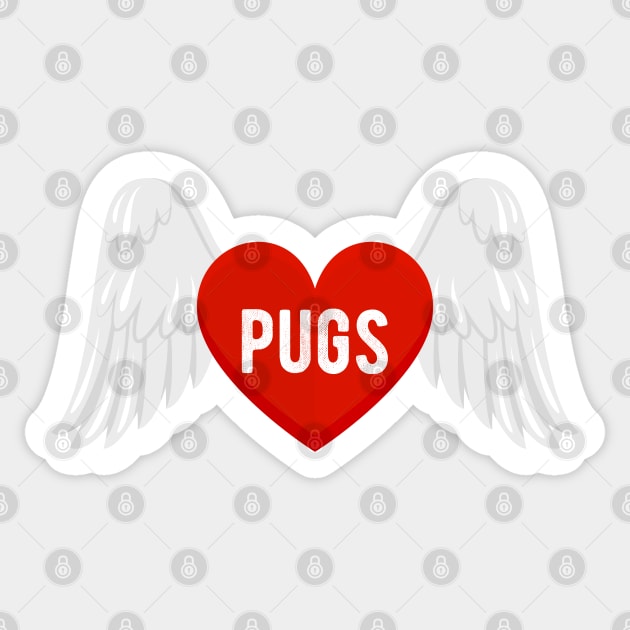 I Love Pugs Sticker by Eric Okore